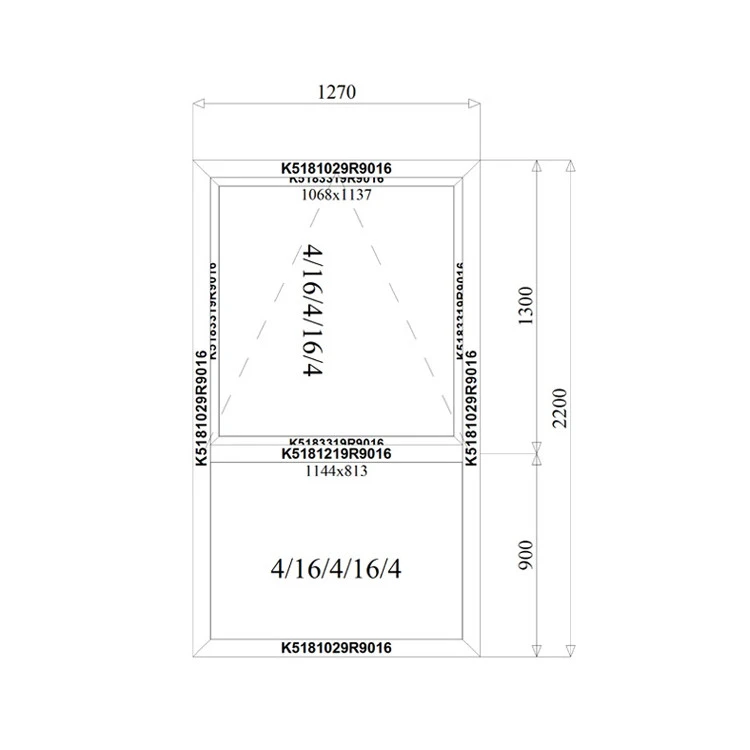 Aluminium Fenster 1270 x 2200 mm MB-79N