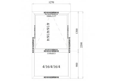 Aluminium Fenster 1270 x 2200 mm MB-79N