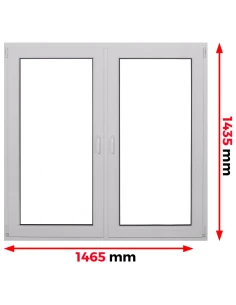 Kunststofffenster PVC Fenster 146,5 x 143,5 cm DREH | DREH/KIPP Aluplast Ideal 4000