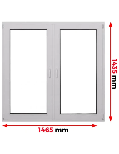 Kunststofffenster PVC Fenster 146,5 x 143,5 cm DREH | DREH/KIPP Aluplast Ideal 4000