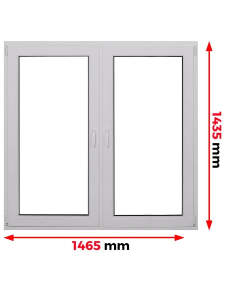 Kunststofffenster PVC Fenster 146,5 x 143,5 cm DREH | DREH/KIPP Aluplast Ideal 4000