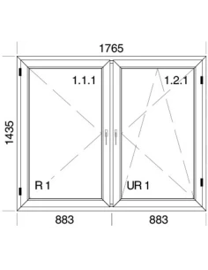 Kunststofffenster PVC Fenster 176,5 x 143,5 cm DREH | DREH/KIPP Aluplast Ideal 4000 2