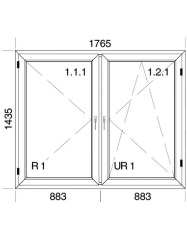 Kunststofffenster PVC Fenster 176,5 x 143,5 cm DREH | DREH/KIPP Aluplast Ideal 4000