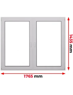 Kunststofffenster PVC Fenster 176,5 x 143,5 cm DREH | DREH/KIPP Aluplast Ideal 4000