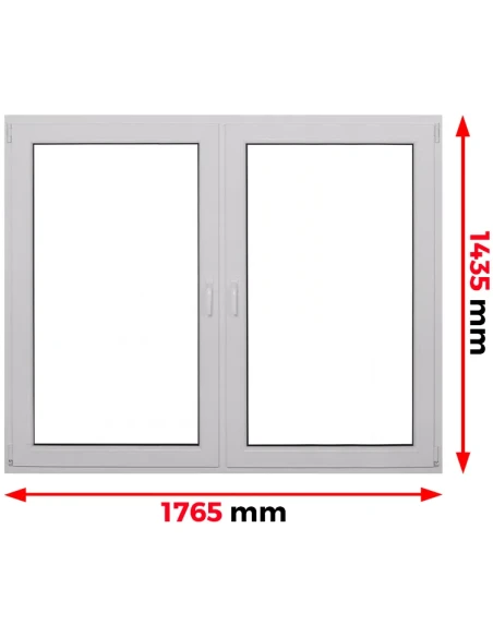Kunststofffenster PVC Fenster 176,5 x 143,5 cm DREH | DREH/KIPP Aluplast Ideal 4000