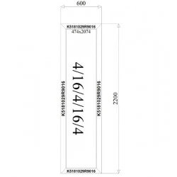 Aluminium Fenster Festverglasung 600 x 2000 mm MB 79N 2