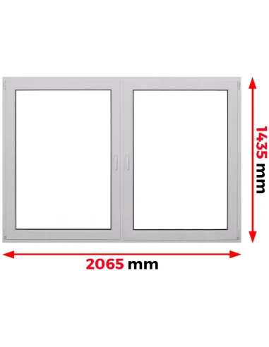 Kunststofffenster PVC Fenster 206,5 x 143,5 cm DREH | DREH/KIPP Aluplast Ideal 4000