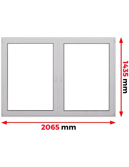 Kunststofffenster PVC Fenster 206,5 x 143,5 cm DREH | DREH/KIPP Aluplast Ideal 4000