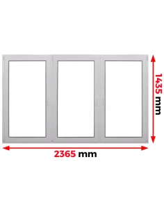 Kunststofffenster PVC Fenster 236,5 x 143,5 cm DREH | DREH/KIPP | DREH Aluplast Ideal 4000