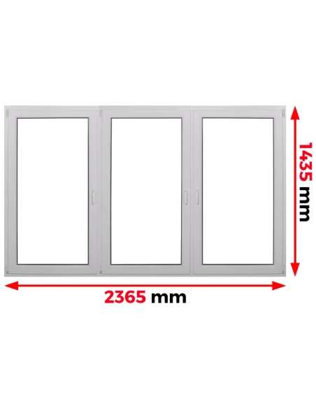 Kunststofffenster PVC Fenster 236,5 x 143,5 cm DREH | DREH/KIPP | DREH Aluplast Ideal 4000