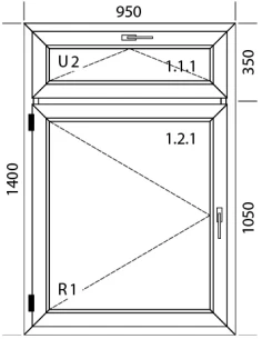 Kunststofffenster PVC Fenster 95 x 140 cm DREH|KIPP Aluplast Ideal 4000 2