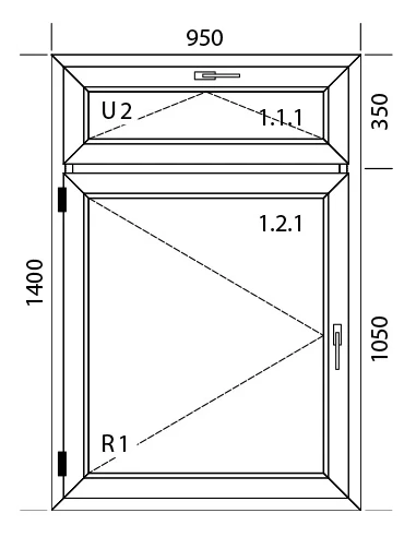 Kunststofffenster PVC Fenster 95 x 140 cm DREH|KIPP Aluplast Ideal 4000
