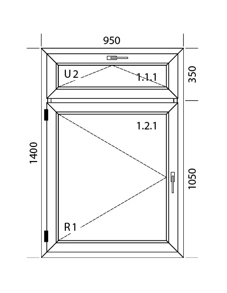 Kunststofffenster PVC Fenster 95 x 140 cm DREH|KIPP Aluplast Ideal 4000