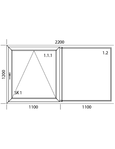 Kunststofffenster PVC Fenster 220 x 120 cm Schiebefenster PSK Aluplast Ideal 4000