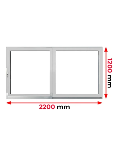 Kunststofffenster PVC Fenster 220 x 120 cm Schiebefenster PSK Aluplast Ideal 4000