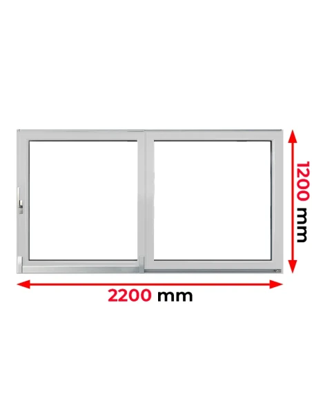 Kunststofffenster PVC Fenster 220 x 120 cm Schiebefenster PSK Aluplast Ideal 4000
