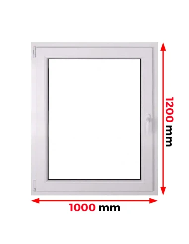 Kunststofffenster PVC Fenster 100 x 120 cm DREH/KIPP Aluplast Ideal 4000