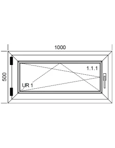 Kunststofffenster PVC Fenster 100 x 50 cm DREH/KIPP Aluplast Ideal 4000 2