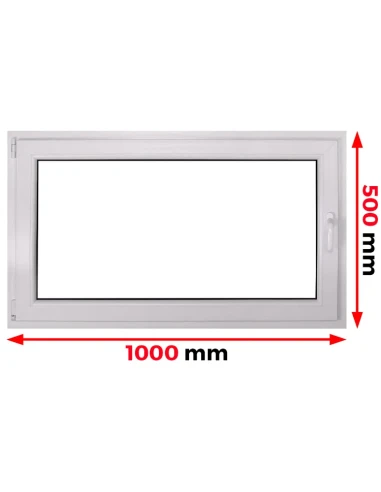 Kunststofffenster PVC Fenster 100 x 50 cm DREH/KIPP Aluplast Ideal 4000