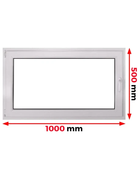 Kunststofffenster PVC Fenster 100 x 50 cm DREH/KIPP Aluplast Ideal 4000