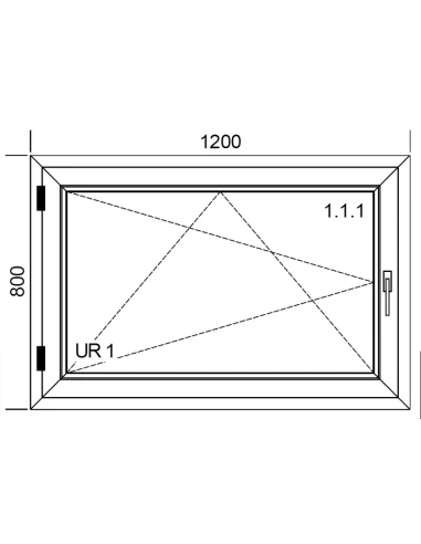 Kunststofffenster PVC Fenster 120 x 80 cm DREH/KIPP Aluplast Ideal 4000