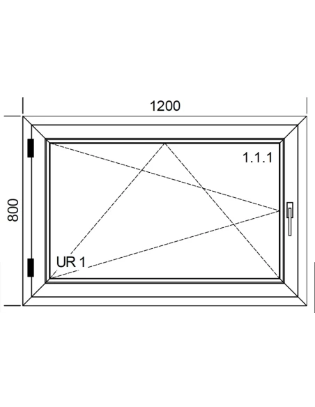 Kunststofffenster PVC Fenster 120 x 80 cm DREH/KIPP Aluplast Ideal 4000