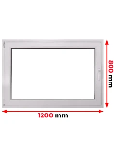 Kunststofffenster PVC Fenster 120 x 80 cm DREH/KIPP Aluplast Ideal 4000