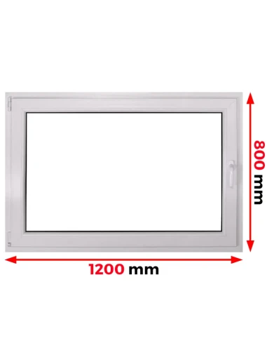 Kunststofffenster PVC Fenster 120 x 80 cm DREH/KIPP Aluplast Ideal 4000
