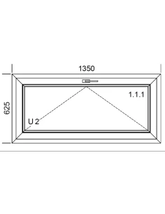 Kunststofffenster PVC Fenster 135 x 62,5 cm KIPP Aluplast Ideal 4000 2