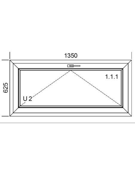 Kunststofffenster PVC Fenster 135 x 62,5 cm KIPP Aluplast Ideal 4000