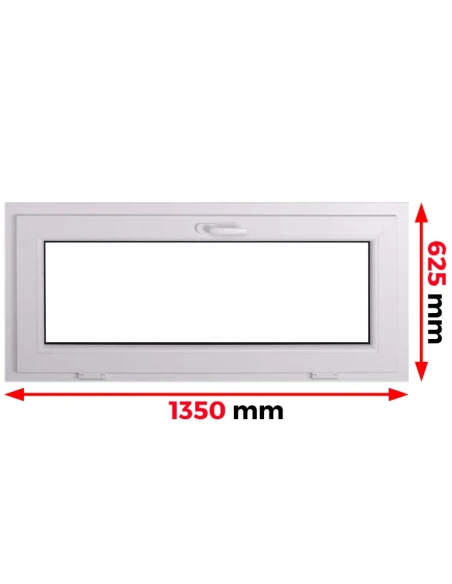 Kunststofffenster PVC Fenster 135 x 62,5 cm KIPP Aluplast Ideal 4000