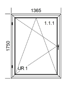 Kunststofffenster PVC Fenster 136,5 x 175 cm DREH/KIPP Aluplast Ideal 4000 2