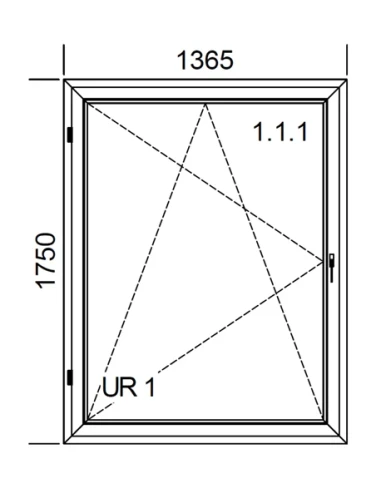 Kunststofffenster PVC Fenster 136,5 x 175 cm DREH/KIPP Aluplast Ideal 4000