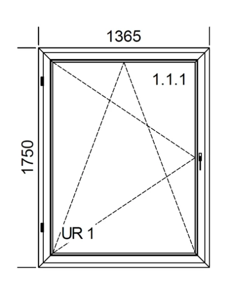 Kunststofffenster PVC Fenster 136,5 x 175 cm DREH/KIPP Aluplast Ideal 4000