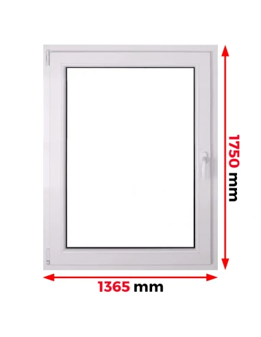 Kunststofffenster PVC Fenster 136,5 x 175 cm DREH/KIPP Aluplast Ideal 4000