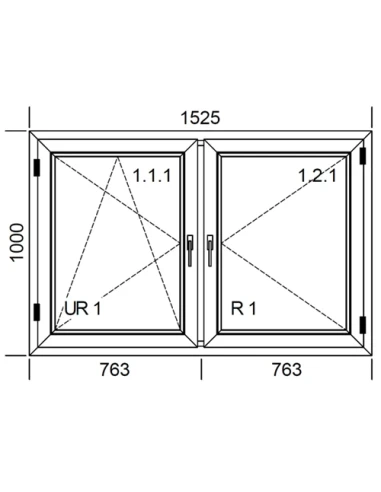 Kunststofffenster PVC Fenster 152,5 x 100 cm DREH/KIPP | DREH Aluplast Ideal 4000