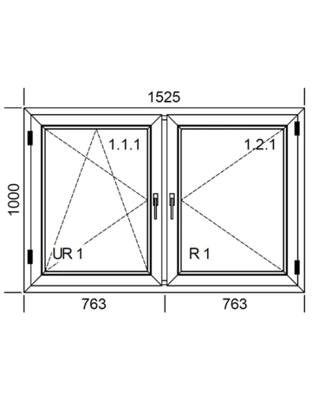 Kunststofffenster PVC Fenster 152,5 x 100 cm DREH/KIPP | DREH Aluplast Ideal 4000