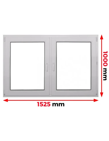 Kunststofffenster PVC Fenster 152,5 x 100 cm DREH/KIPP | DREH Aluplast Ideal 4000