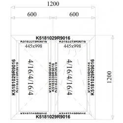 Aluminium Dreh/Kipp Fenster 1200 x 1200 mm MB 79N 2