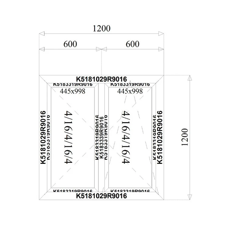 Aluminium Dreh/Kipp Fenster 1200 x 1200 mm MB 79N