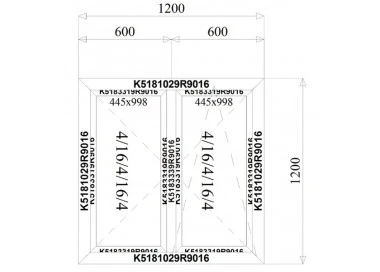 Aluminium Dreh/Kipp Fenster 1200 x 1200 mm MB 79N