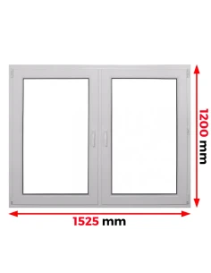 Kunststofffenster PVC Fenster 152,5 x 120 cm DREH + DREH/KIPP Aluplast Ideal 4000