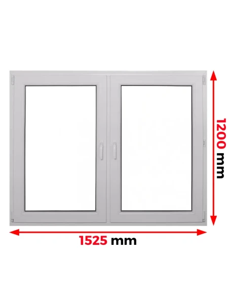 Kunststofffenster PVC Fenster 152,5 x 120 cm DREH + DREH/KIPP Aluplast Ideal 4000