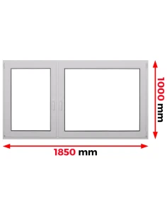 Kunststofffenster PVC Fenster 185 x 100 cm DREH/KIPP + DREH Aluplast Ideal 4000
