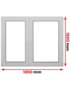 Kunststofffenster PVC Fenster 185 x 150 cm DREH + DREH/KIPP Aluplast Ideal 4000