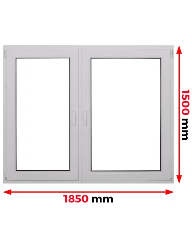 Kunststofffenster PVC Fenster 185 x 150 cm DREH + DREH/KIPP Aluplast Ideal 4000