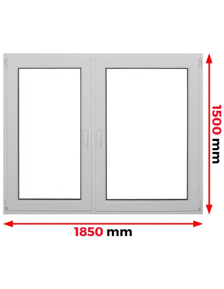 Kunststofffenster PVC Fenster 185 x 150 cm DREH + DREH/KIPP Aluplast Ideal 4000