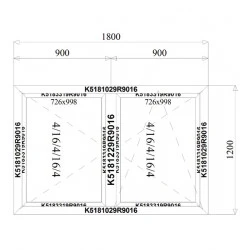 Aluminium Dreh/Kipp Fenster 1800 x 1200 mm MB 79N 2