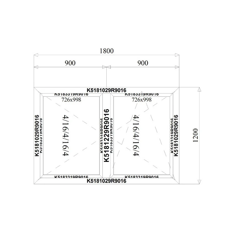 Aluminium Dreh/Kipp Fenster 1800 x 1200 mm MB 79N