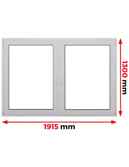 Kunststofffenster PVC Fenster 191,5 x 130 cm DREH/KIPP + DREH Aluplast Ideal 4000